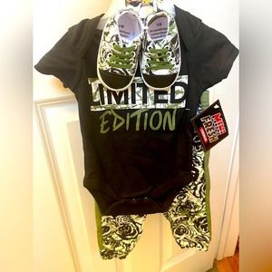 NWT “Limited Edition” Baby Boy Outfit & Sneakers